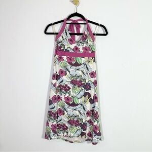 Patagonia Floral Pink Cotton Athletic Halter Mini Dress